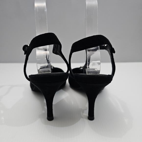 NEW Jeffrey Campbell Petit Pumps Womens 10 Black Suede Kitten Heel Pointed Toe - Picture 8 of 13